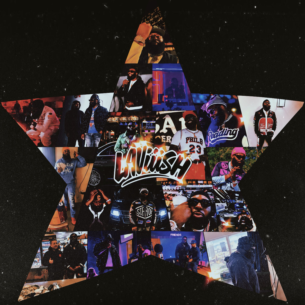 Photo collage in the shape of a star featuring LAViiiSH